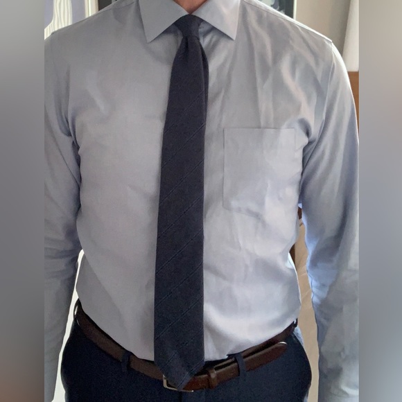 Blue wool-cashmere blend necktie - Picture 4 of 4